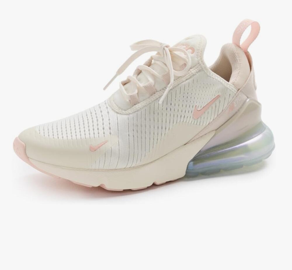 Nike Women's Air Max 270 Sneakers, Soft Pearl/Coral/Pearl White, 6 Medium US